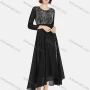 Wholesale Women's Casual Crew Neck Long Sleeve Jacquard Maxi Dress preview