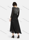Wholesale Women's Casual Crew Neck Long Sleeve Jacquard Maxi Dress - Liuhuamall