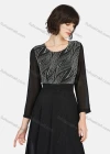 Wholesale Women's Casual Crew Neck Long Sleeve Jacquard Maxi Dress - Liuhuamall