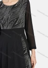 Wholesale Women's Casual Crew Neck Long Sleeve Jacquard Maxi Dress - Liuhuamall
