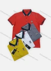 Wholesale Men's Casual Striped Trim Plain Label Print Short Sleeve Polo Shirt - Liuhuamall