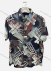 Wholesale Men's Casual Allover Print Collared Button Down Short Sleeve Shirt - Liuhuamall
