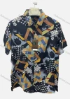 Wholesale Men's Casual Button Down Allover Print Collared Short Sleeve Shirt - Liuhuamall