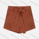 Wholesale Women's Casual Plain Drawstring Zipper Closure Hot Shorts Red Clothing Wholesale Market Liuhua