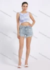 Wholesale Women's Sporty Round Neck Sleeveless Tie Dye Crop Tank Top - Liuhuamall