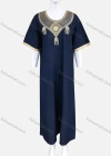 Wholesale Women's African Long Sleeve Gold Thread Embroidery Maxi Denim Kaftan Dress LSHNZ-16WF# - Liuhuamall