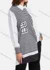 Wholesale Women's Fashion Long Sleeve Tunic Geo Striped Splicing Button Down Shirt - Liuhuamall