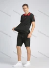 Wholesale Men's Sporty Contrast Color Round Neck Short Sleeve Slim Fit Stretch Workout Tee - Liuhuamall