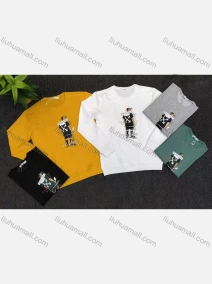 Wholesale Men's Casual Graphic Round Neck Long Sleeve Sweatshirt, LIUHUA CLOTHING WHOLESALE