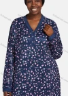 Wholesale Women's Vintage V Neck Long Sleeve Button Front Allover Floral Print Maxi Nightgown - Liuhuamall