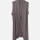 Women's Casual Sleeveless Lace Up Plain Cardigan Camel Clothing Wholesale Market -LIUHUA