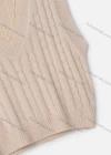 Wholesale Women's Casual V Neck Sleeveless Cable Knit Sweater Vest - Liuhuamall