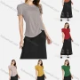 Wholesale Women's Casual Short Sleeve Pearl Decro Top & A Line Long Skirt Set preview