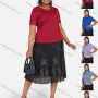 Wholesale Women's Plus Size Notch Neck Appliques Pearl Pearl Decor Plain Blouse preview
