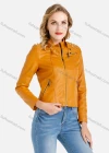 Wholesale Women's Plain Stand Collar Rivets Zipper Pockets Button Front Crop Faux Leather Jacket - Liuhuamall