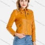 Wholesale Women's Plain Stand Collar Rivets Zipper Pockets Button Front Crop Faux Leather Jacket preview