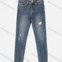 Wholesale Women's Casual Plain Distressed Ripped Notched Hem Straight Leg Wash Ankle Jeans preview