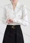 Wholesale Women's Elegant Lapel Long Sleeve Button Down Flap Pockets Plain Shirts 978674# - Liuhuamall