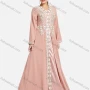 Wholesale Women's Elegant Rhinestone Pearl 3D Floral Embroidery Long Sleeve Maxi Evening Dress preview