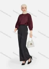 Wholesale Women's Casual Plain Collared 3/4 Sleeve Ruched Button Down Top 1412# - Liuhuamall