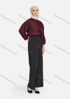 Wholesale Women's Casual Plain Collared 3/4 Sleeve Ruched Button Down Top 1412# - Liuhuamall