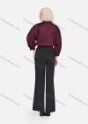 Wholesale Women's Casual Plain Collared 3/4 Sleeve Ruched Button Down Top 1412# - Liuhuamall