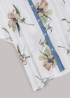 Wholesale Women's Casual Half Sleeve V Neck Floral Print Button Down Oversized Blouse - Liuhuamall