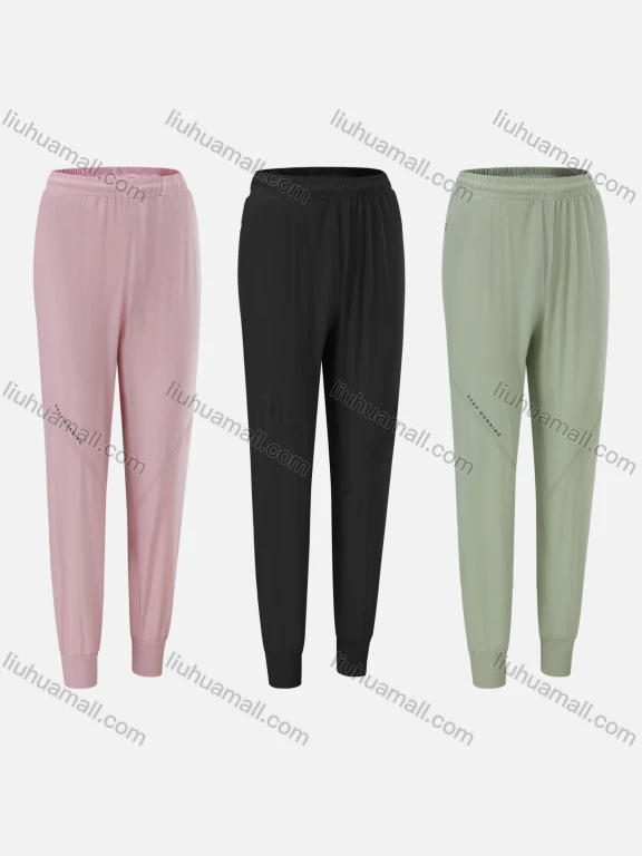 Wholesale Women's Athletic Workout Plain Elastic Waist Joggers CKW21001#