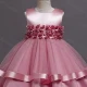 Wholesale Girls Lovely Sleeveless 3D Floral Tiered Dress A1315# Pink Clothing Wholesale Market Liuhua