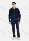Wholesale Men's Casual Long Sleeve Snap Button Corduroy Shirt Jacket - Liuhuamall