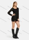 Wholesale Women's Casual Slim Fit See Through Sleeve Drawstring Split Side Dress 9461# - Liuhuamall