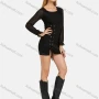 Wholesale Women's Casual Slim Fit See Through Sleeve Drawstring Split Side Dress 9461# preview