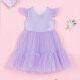 Girls Cute Sleeveless Splicing Lace Tiered Flower Girl Dress 230313# Purple Clothing Wholesale Market -LIUHUA