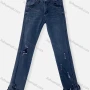 Wholesale Women's Casual Plain Ripped Rivets Multiple Pockets Frayed Raw Hem Jeans 4212# preview