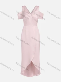 Wholesale Women's Elegant Plain Bow Knot Wrap Hem Peplum Sleeveless Cocktail Dress A03#, LIUHUA CLOTHING WHOLESALE