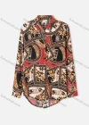 Wholesale Women's Plus Size Fashion Long Sleeve Button Down Allover Baroque Print Shirt - Liuhuamall