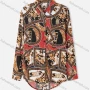 Wholesale Women's Plus Size Fashion Long Sleeve Button Down Allover Baroque Print Shirt preview