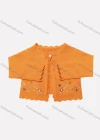 Wholesale Baby's Cute Scalloped Trim Long Sleeve Floral Embroidery One Button Sweater Cardigan - Liuhuamall