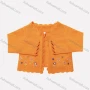 Wholesale Baby's Cute Scalloped Trim Long Sleeve Floral Embroidery One Button Sweater Cardigan preview
