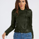 Women's Fashion PU Leather Lapel Zipper Front Leather Motorcycle Crop Jacket 8# Clothing Wholesale Market -LIUHUA