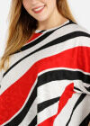 Wholesale Women's Plus Size Irregular Striped Print Round Neck Baggy T-Shirt - Liuhuamall