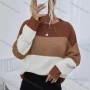 Wholesale Women's Round Neck Colorblock Pullover Sweater preview