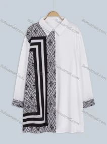 Wholesale Women's Fall Casual Comfortable Long Sleeve Patchwork Print Shirt, LIUHUA CLOTHING WHOLESALE