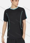 Wholesale Men's Sporty Round Neck Short Sleeve Striped Breathable T-Shirt - Liuhuamall