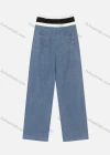 Wholesale Women's Casual Striped Elastic Waist Drawstring Ankle Length Wide Leg Jeans 3602# - Liuhuamall