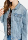 Wholesale Women's Basics Loose Fit Multiple Pockets Button Down Denim Jacket - Liuhuamall