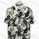 Wholesale 2026 New Men's Slim Fit Short Sleeve Printed Shirt | Abstract Leaf Pattern Casual - Formal Dress Shirt | Wholesale In St Black Clothing Wholesale Market Liuhua