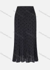 Wholesale Women's Casual Allover Print Elastic High Waist Ruffle Hem Midi Skirt - Liuhuamall