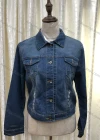 Wholesale Women's Casual Collared Long Sleeve Button Down Flap Pockets Frayed Raw Denim Jacket - Liuhuamall