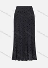 Wholesale Women's Casual Allover Print Elastic High Waist Ruffle Hem Midi Skirt - Liuhuamall